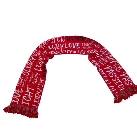 New York Red Bulls Soccer Scarf Red Polyester With Fringe 60" Fans & Sports Love - Picture 2 of 9